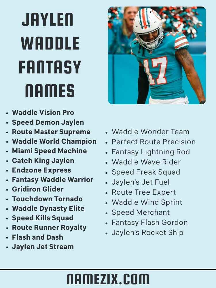 Jaylen Waddle Fantasy Names