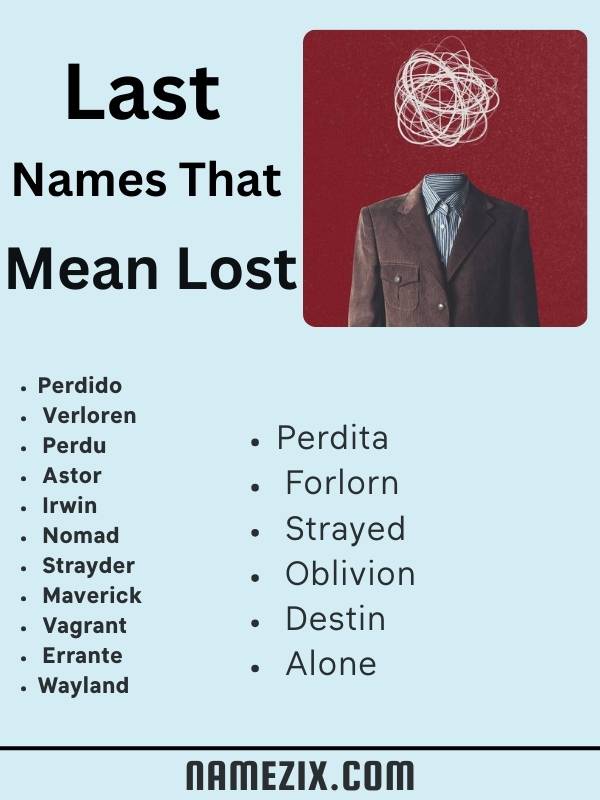 Last Names That Mean Lost