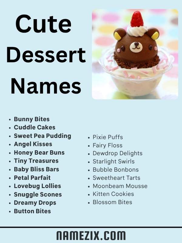 Cute Dessert Names