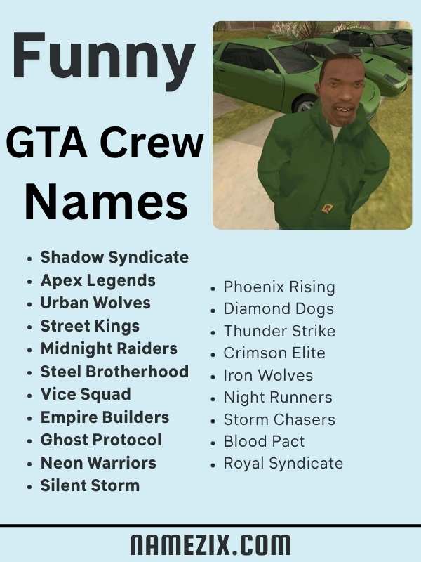 Funny GTA Crew Names