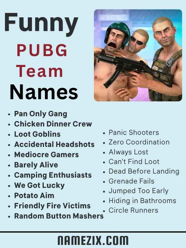 Funny PUBG Team Names