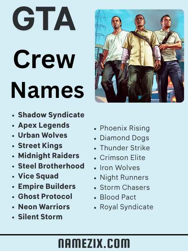 GTA Crew Names