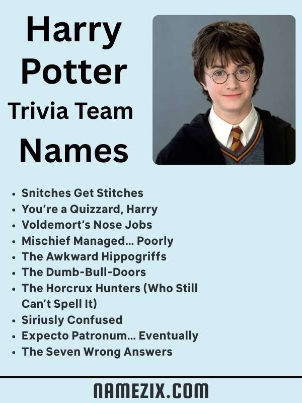 Harry Potter Trivia Team Names