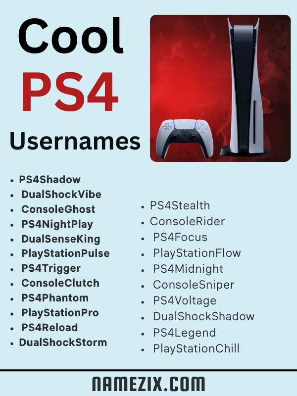 Cool PS4 Usernames
