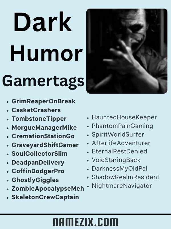 Dark Humor Gamertags
