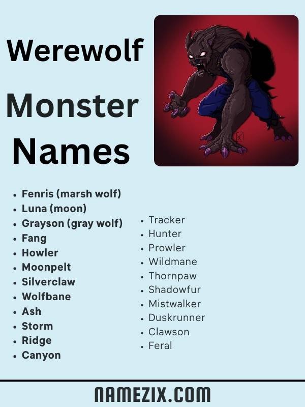 Werewolf Monster Names